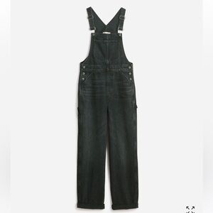 Maxwell Black Full Length Denim Overalls with Adjustable Straps Size M